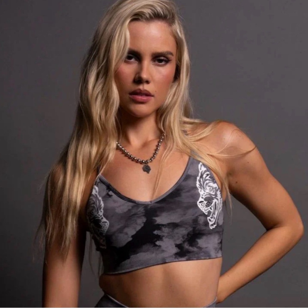 Darcsport Brown Wolf Print Sports Bra - Picture 2 of 9